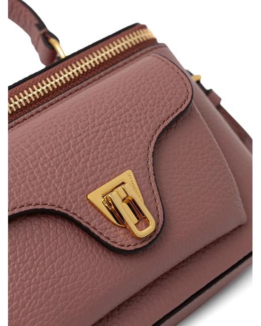 Coccinelle Brown Mini Beat Grainy Leather Shoulder Bag