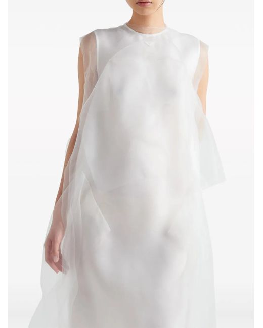 Prada White Technical Voile Dress