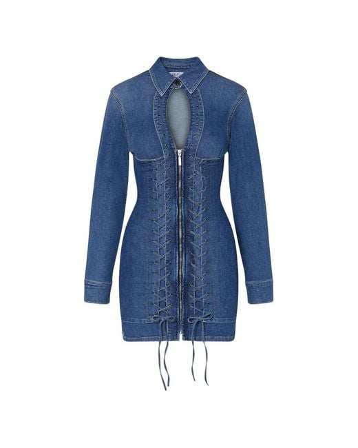 Liu Jo Blue Short Denim Dress With Ties