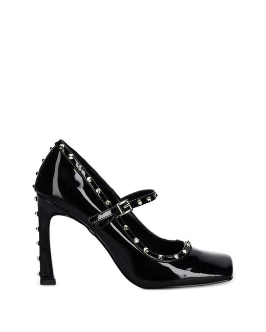 Just Cavalli Black Studded-Embellishment Buckle-Strap Pumps