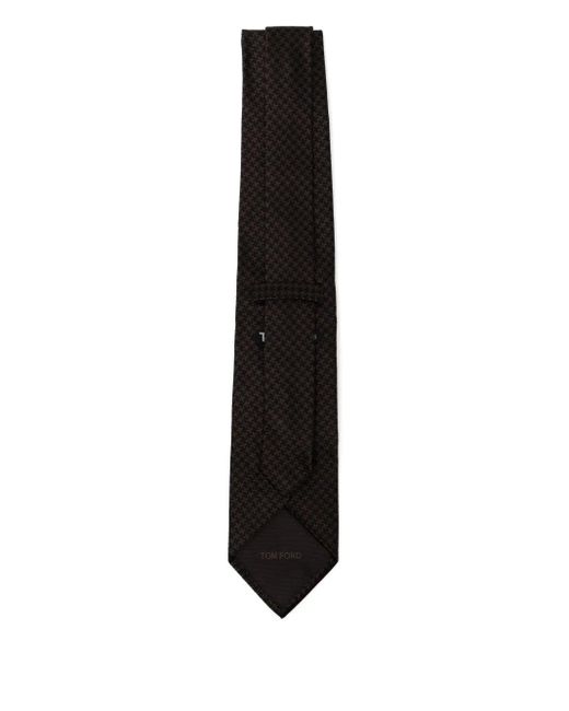 Tom Ford Black Patterned-Jacquard Silk Tie for men