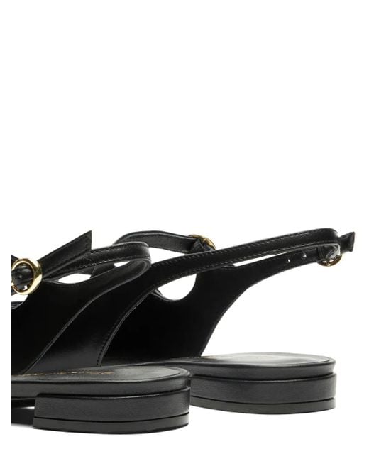 Stuart Weitzman Black Slingback Buckle Flats