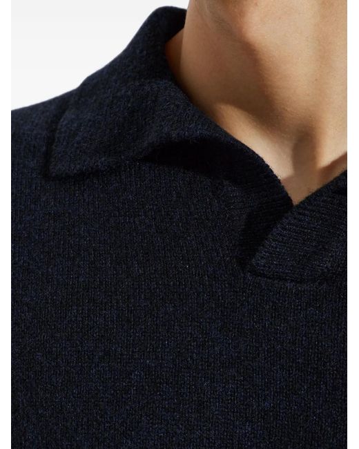 Sease Blue Split-Neck Sweater for men