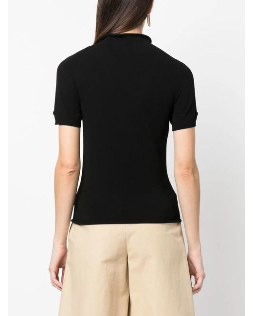 Twinset Black Logo-Plaque High-Neck Jumper