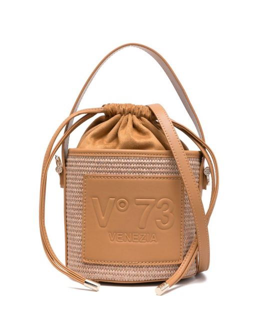 V73 Natural Beatrix Interwoven Bucket Bag