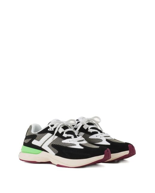 Lanvin Black Mesh-Panel Leather Sneakers