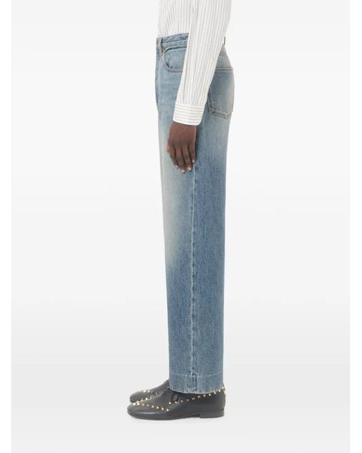 Valentino Garavani Blue Five-Pocket Denim Pants for men