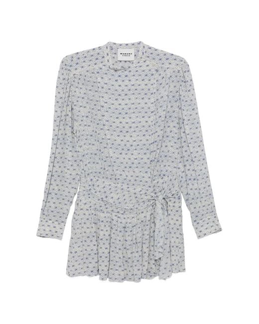 Isabel Marant Gray Duha Patterned Mini Dress