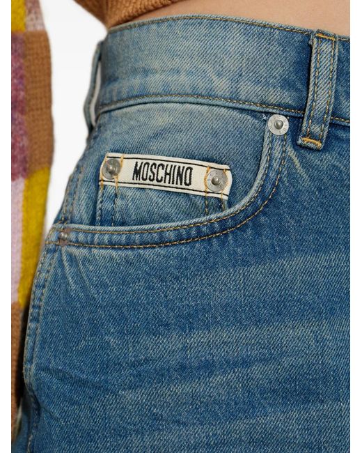 Moschino Blue Logo-Label Midi Skirt