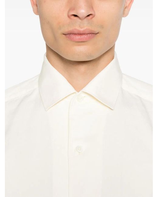 Zegna White Classic-Collar Shirt for men