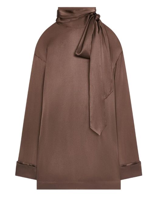 Dries Van Noten タイネック ブラウス Brown
