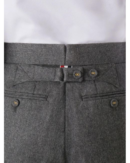 Thom Browne Gray Solid Wool Flannel Bermuda Shorts
