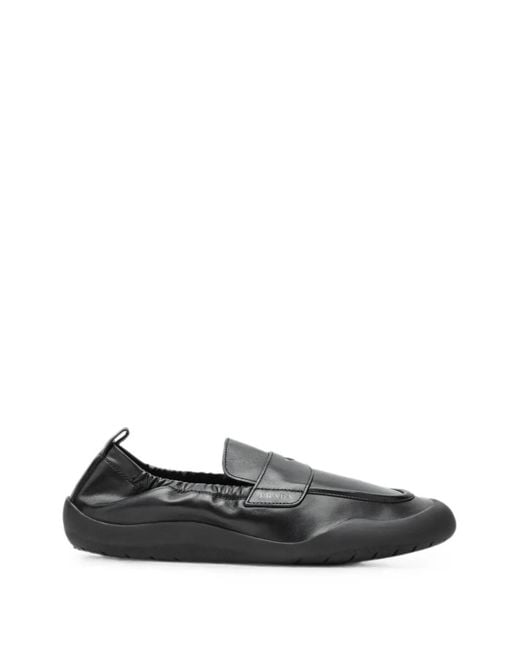 Prada White Speedrock Leather Loafers for men