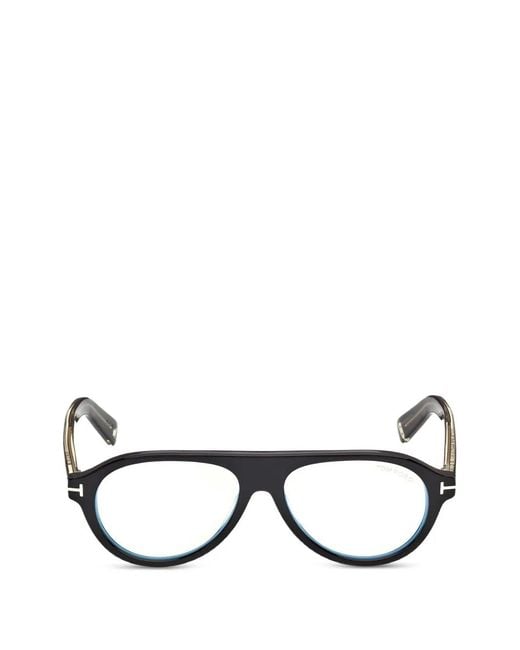 Tom Ford Black Lunettes De Vue À Monture Pilote Et Verres Solaires À Clip for men