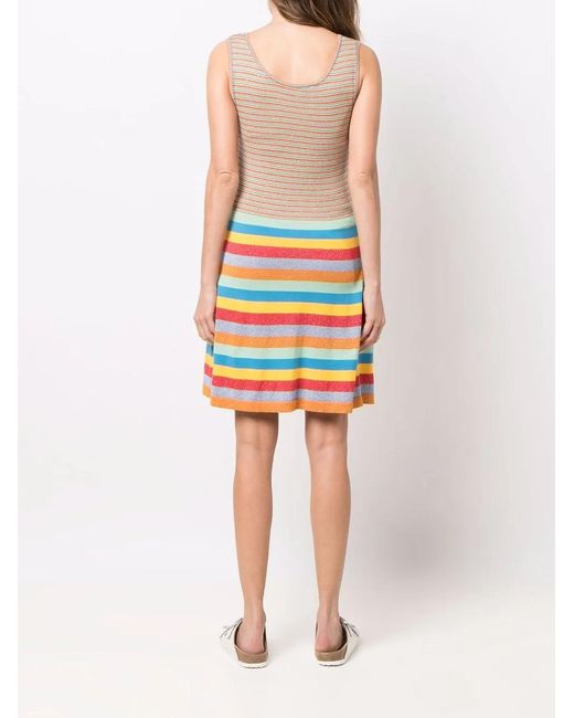 Love Moschino Gray Multi-Stripe Mini Dress