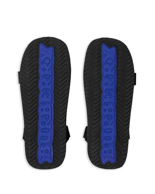 Burberry Black Trek Logo-Debossed Sandals for men
