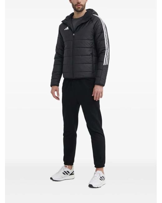 Adidas Black Three-Stripe Padded Jacket for men