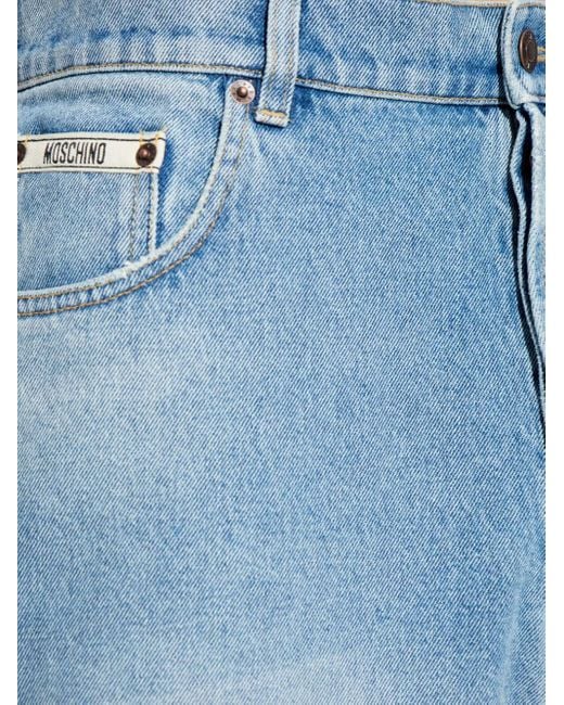 メンズ Moschino ロゴパッチ ジーンズ Blue