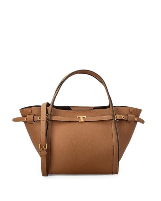 Tod's Brown T Timeless Leather Shoulder Bag