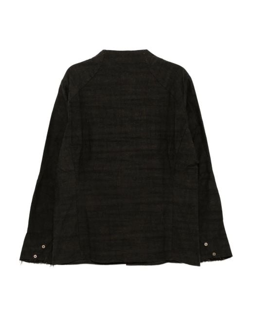 DEVOA Black Textured Cotton Shirt for men