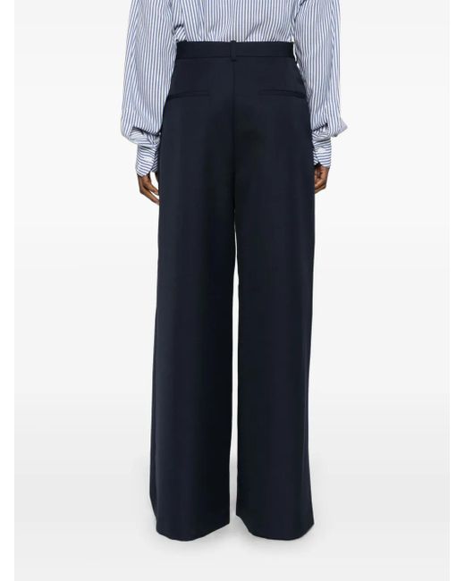 Theory Blue Tapered High-Waisted Trousers