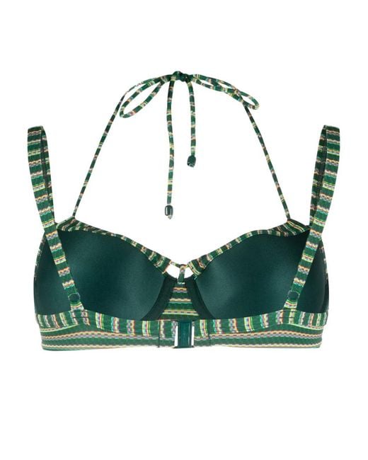 Marlies Dekkers Green Holi Vintage Striped Bikini Top