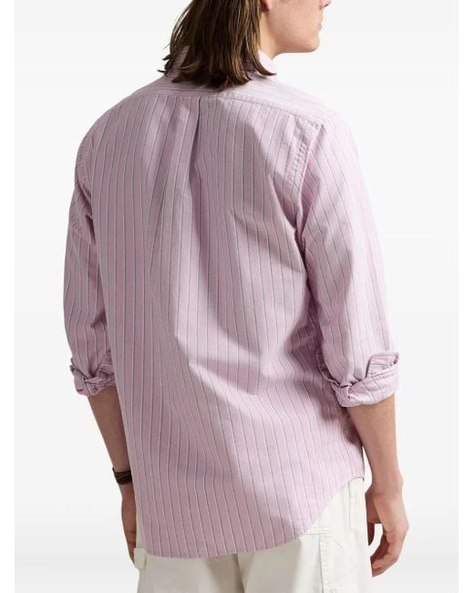 Polo Ralph Lauren Gestreept Oxford Overhemd in het Pink voor heren