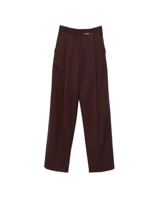 Elisabetta Franchi Purple Cacao Polyester Pants