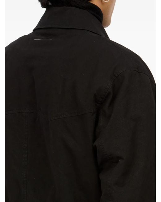 MM6 by Maison Margiela Black Belted Asymmetrical-Zip Jacket for men