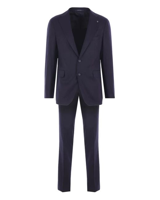 Tagliatore Blue Single-Breasted Suit for men