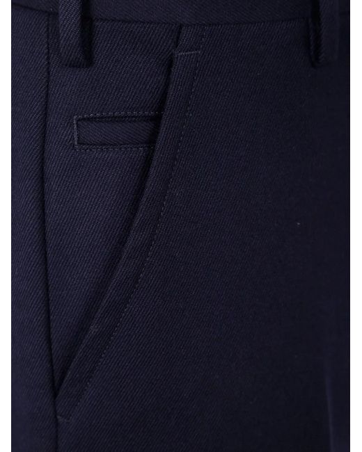Incotex Blue Pressed-Crease Trousers for men