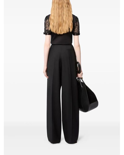 Nina Ricci Black Lace-Embroidered T-Shirt
