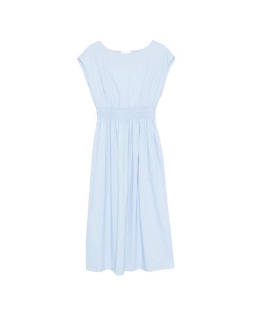 Roberto Collina Blue Elasticated-Waist Midi Dress