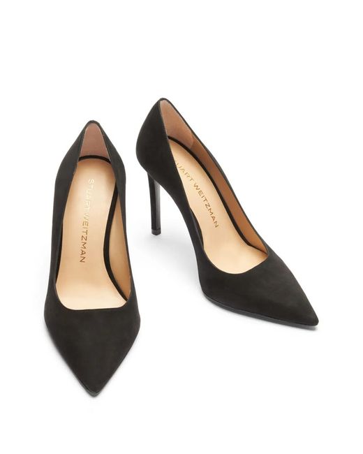 Stuart Weitzman Black Decollete Suede "Stuart Power" T. 100