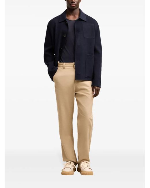 AMI Natural Logo-Patch Worker Straight-Leg Trousers for men