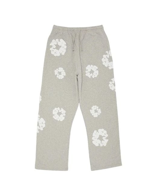 DENIM TEARS White Wreath Open-Hem Track Pants for men