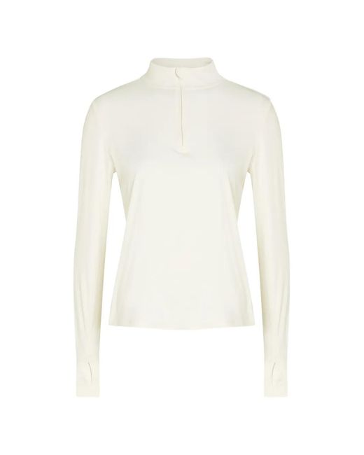 Tala White Quarter-Zip Long-Sleeve Top