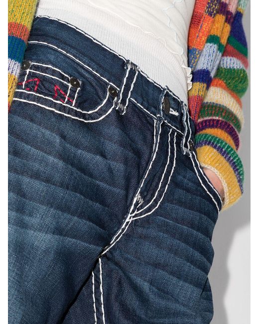 True Religion Jeans Met Contrasterend Stiksel in het Blauw voor heren |  Lyst NL