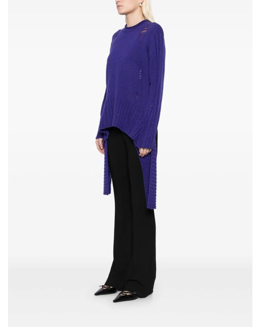 SIMONA CORSELLINI Blue Drop-Stitched Jumper