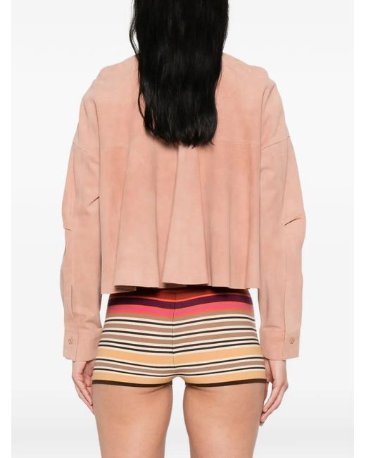 Forte_forte Pink Buttoned Suede Shirt