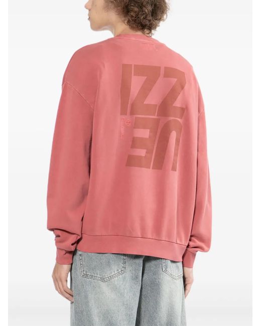 Izzue Pink Logo-Embroidered Sweatshirt for men
