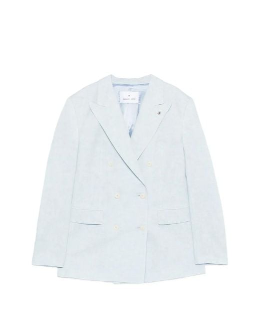 Manuel Ritz White Double-Breasted Blazer
