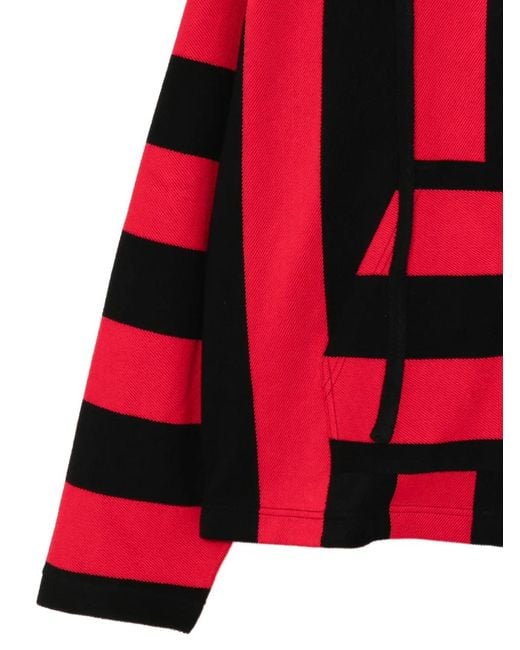 MASTERMIND WORLD Red Striped Drawstring Hoodie for men