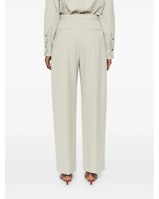 Victoria Beckham White Pleated Trousers