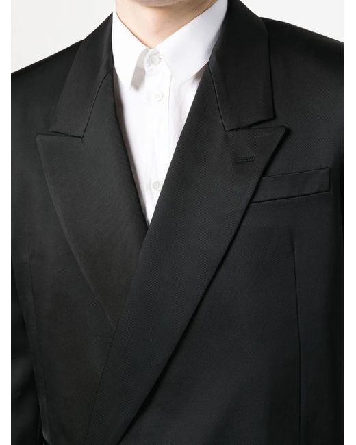 McQueen Black Double-Breasted Blazer for men