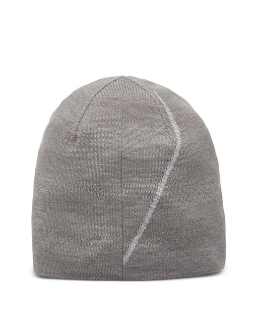 Roa Gray Logo-Detail Wool Beanie Hat