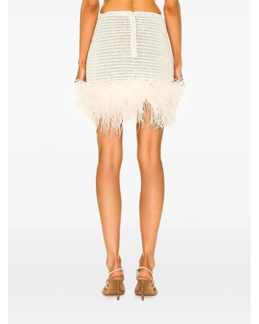 Magda Butrym White Feather-Down Mini Skirt