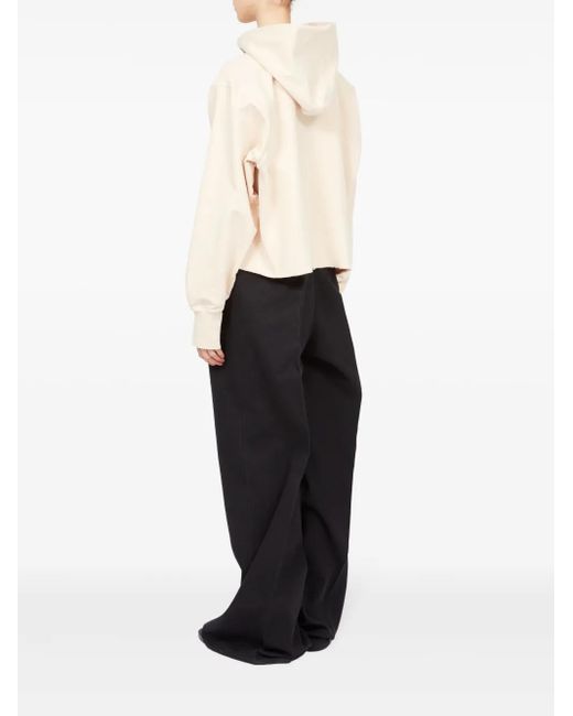 Maison Margiela Natural Logo-Embroidered Cotton Hoodie