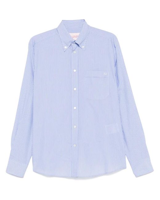 メンズ Valentino Garavani ストライプ シャツ Blue