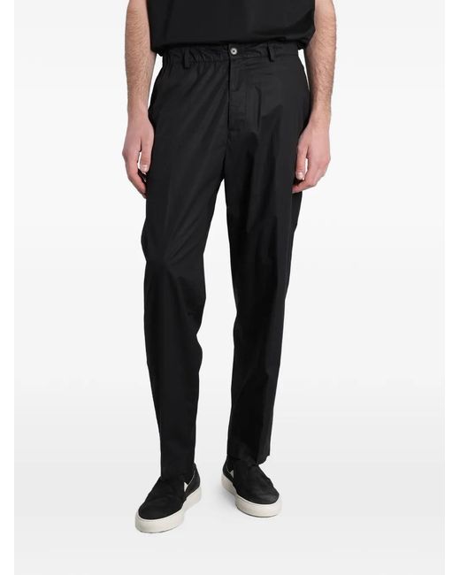 Low Brand Black Elasticated-Waistband Trousers for men